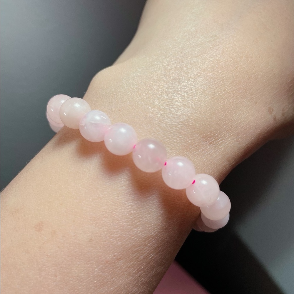 Natural Stone Rose Quartz Crystal Healing Bracelets 8mm